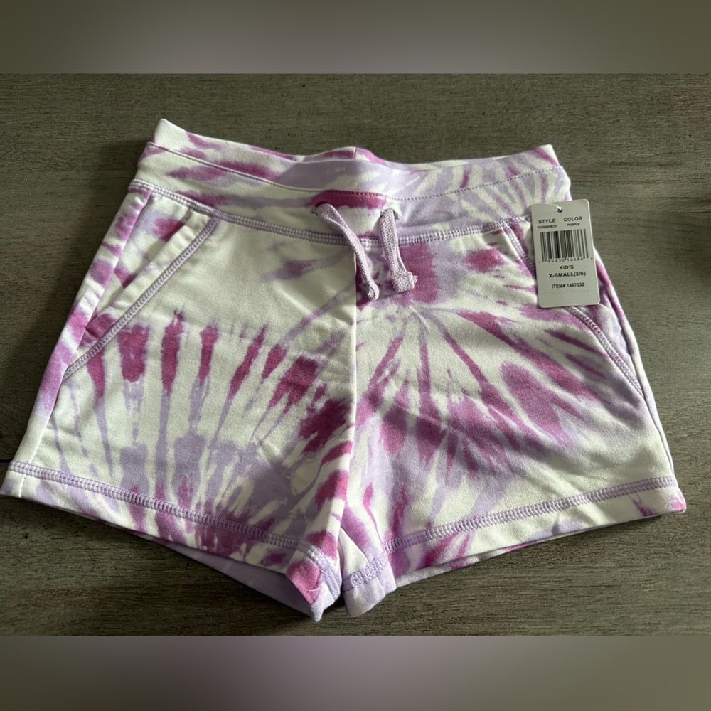 Tie dye purple shorts